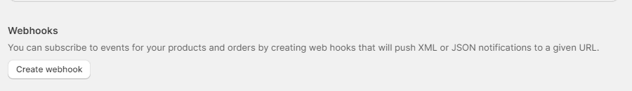 Shopify Integration Document | Iget Wholesale Create Webhooks