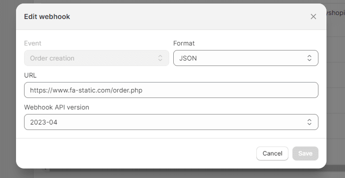 Shopify Integration Document | Iget Wholesale Create Webhook 1