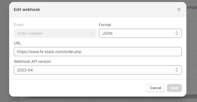 Shopify Integration Document | Iget Wholesale Create Webhook 1